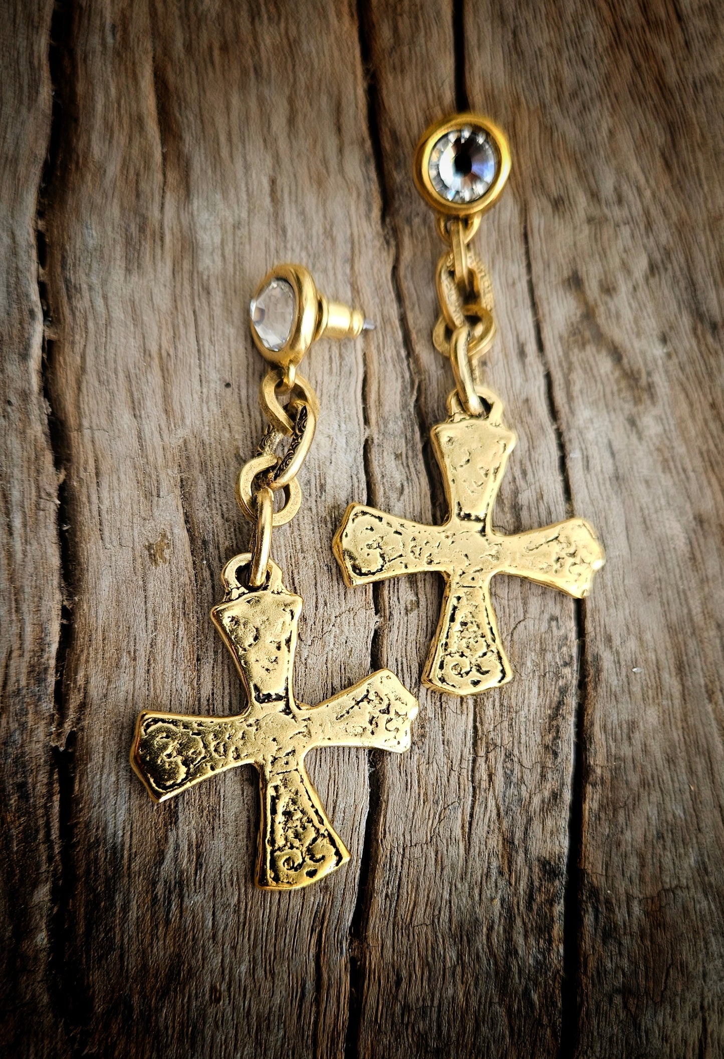 Cross artisan earring