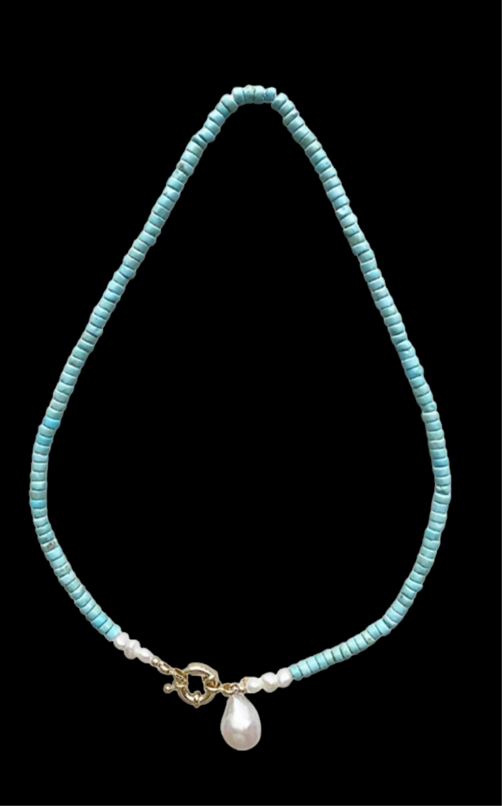 Turquoise and pearl necklace