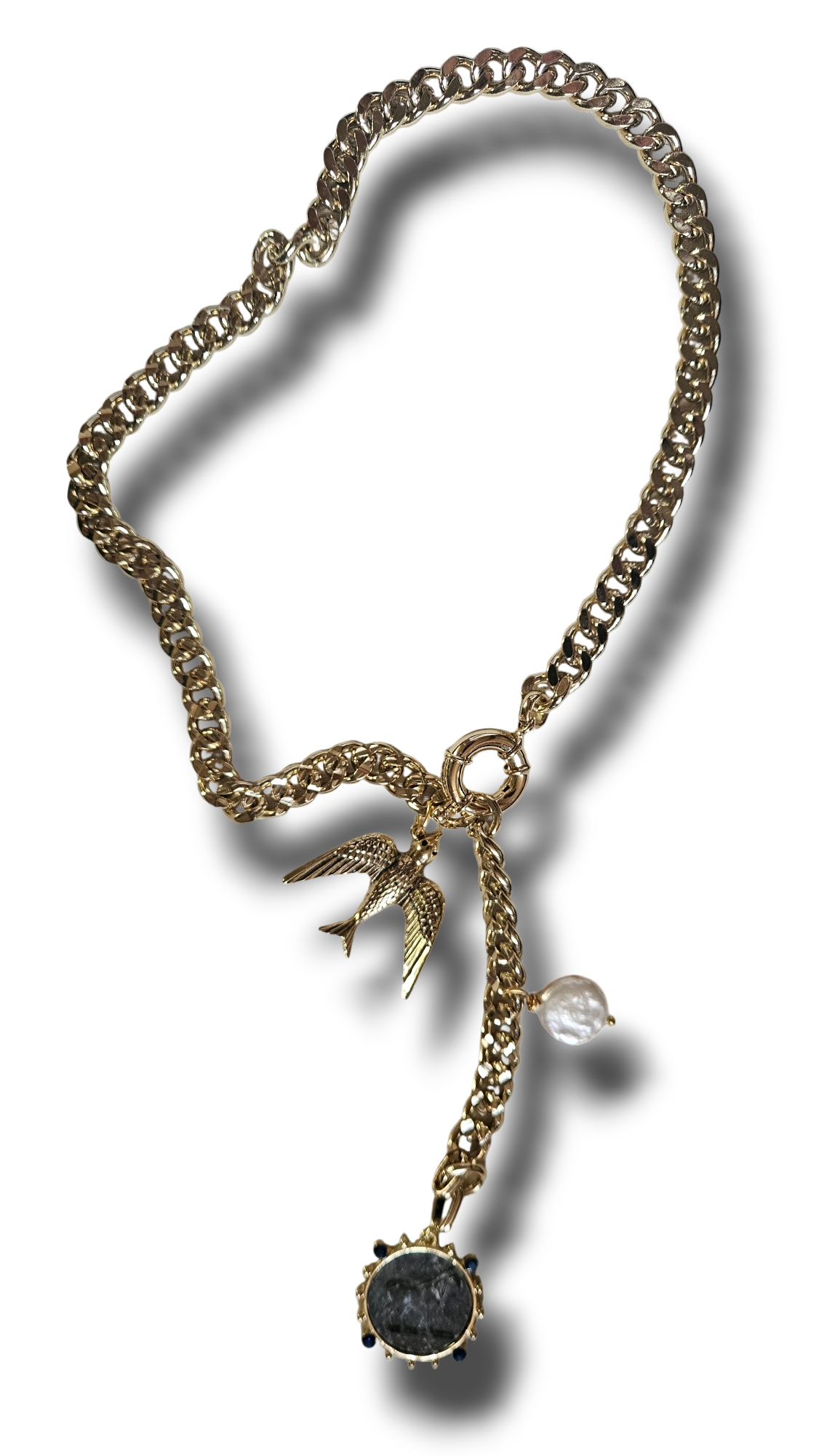 Lariat bird necklace