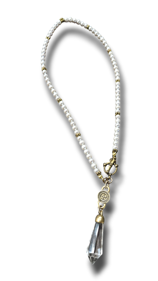 Swarovski pendant pearl lariat