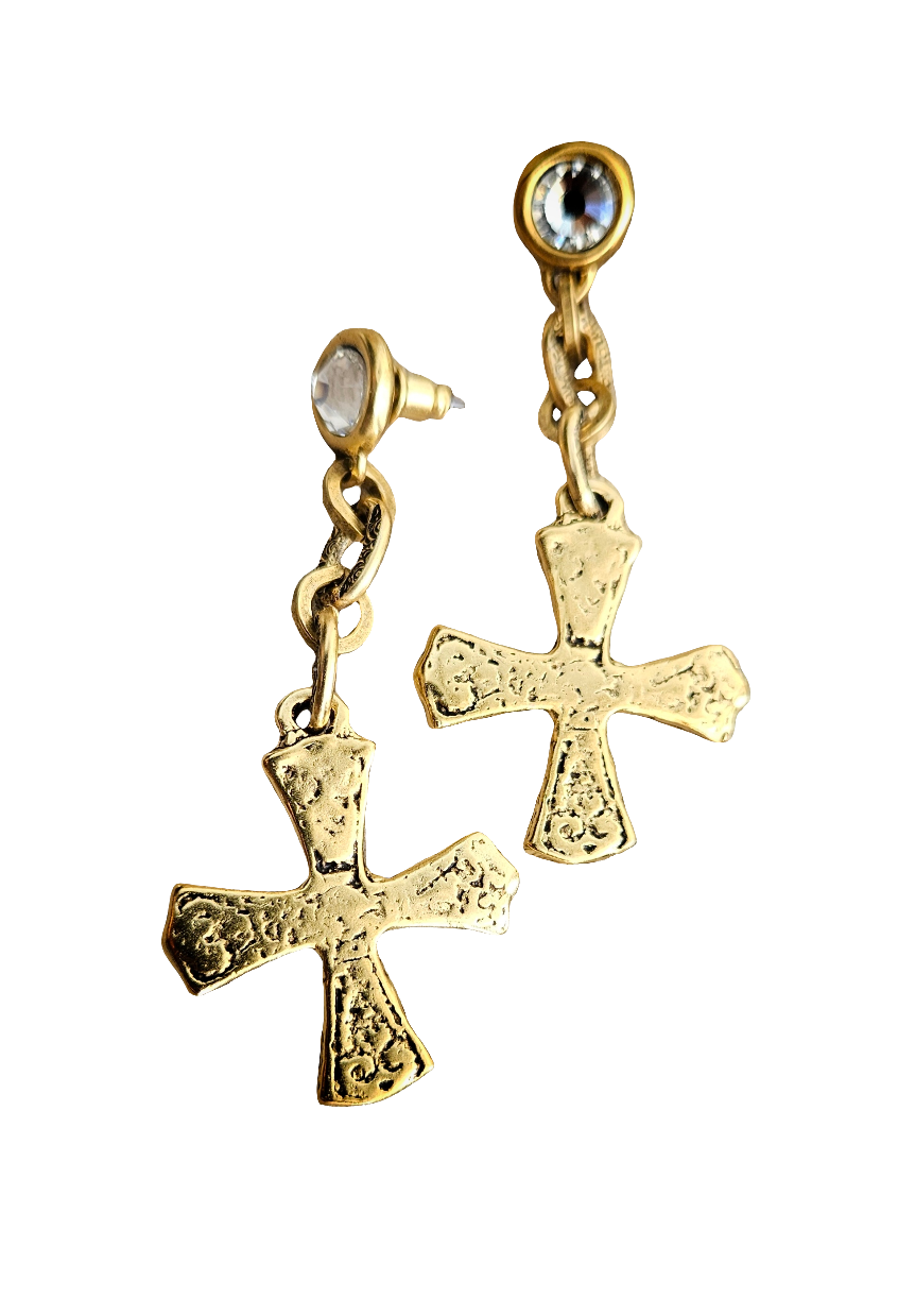 Cross artisan earring